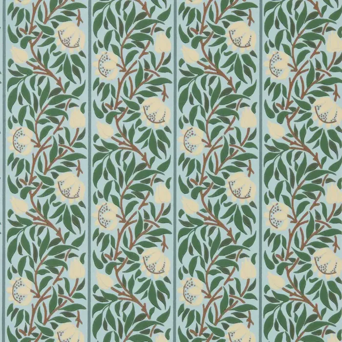 Peony Trellis, Soft Blue/Nettle - Morris & Co