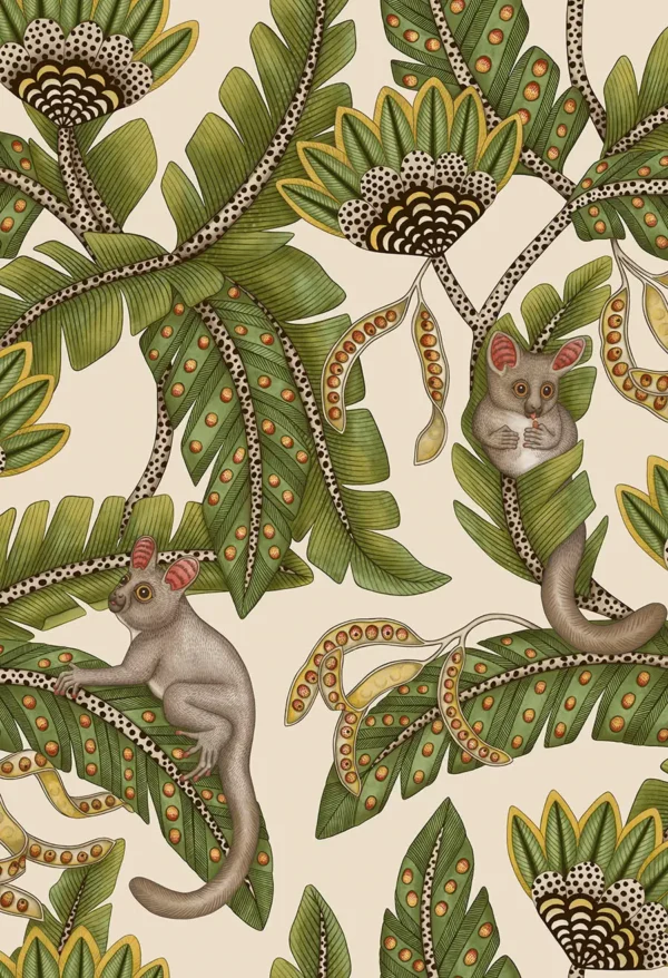 Bush Baby, Spring Green & Marigold on Stone - Cole & Son