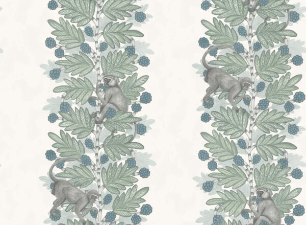Acacia, Duck Egg & Print Room Blue on White - Cole & Son