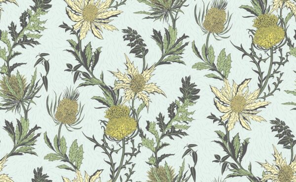 Thistle, Lemon & Olive on Sea Foam - Cole & Son
