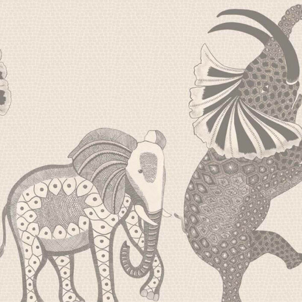 Safari Dance, Parchment & Soot on Stone - Cole & Son