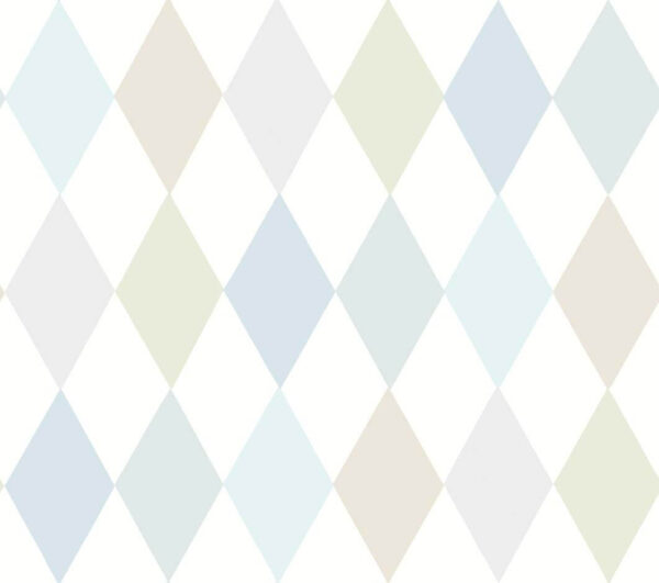 Punchinello, Power Blue, Seafoam & Grey on Chalk - Cole & Son