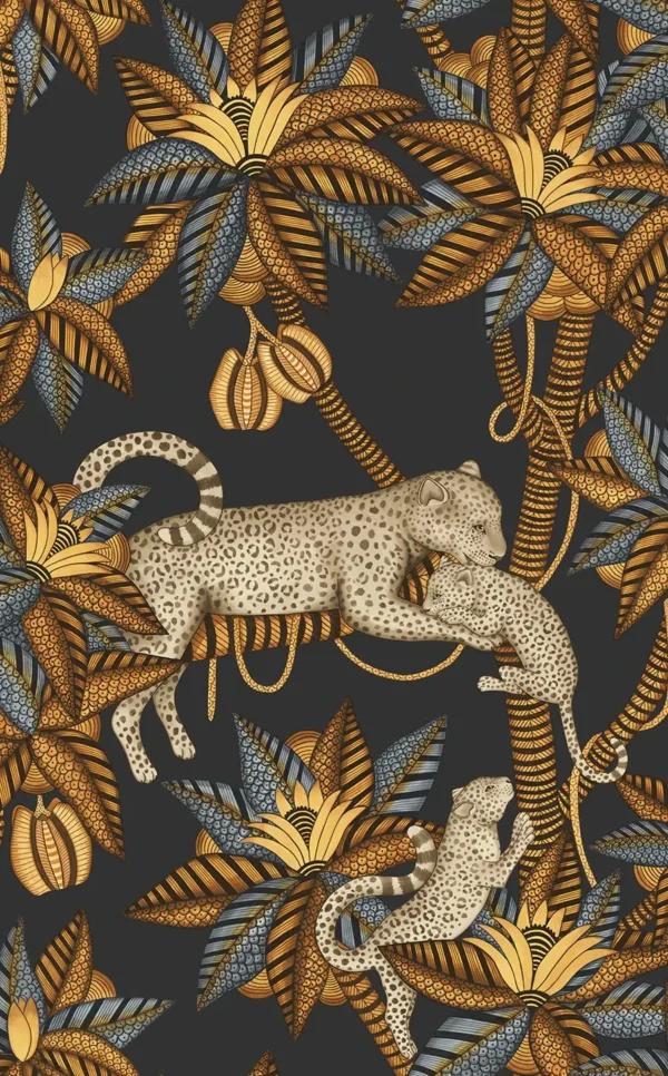 Satara, Burnt Orange & Sand on Black - Cole & Son