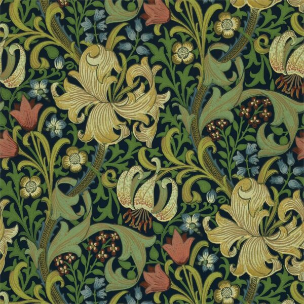 Golden Lily, Indigo - Morris & Co