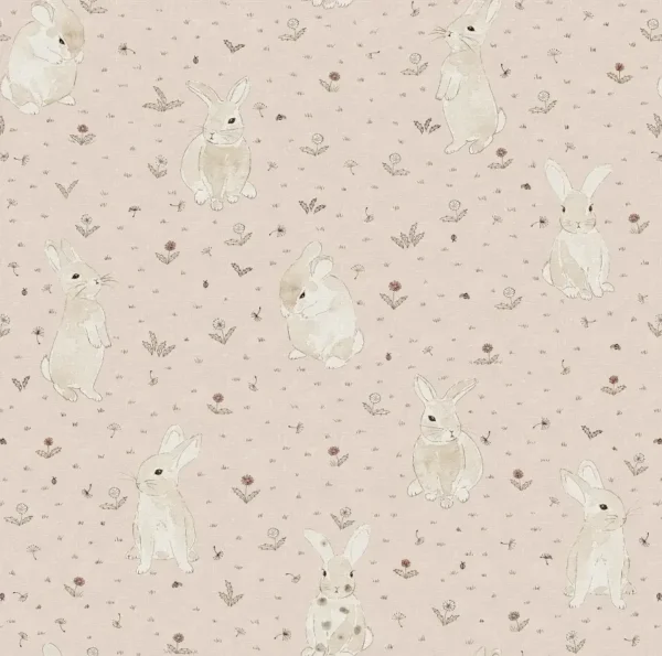 Bunny Field, Pink - Rebel Walls