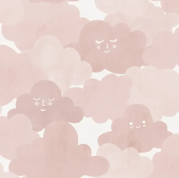 Happy Clouds, Pink - Rebel Walls