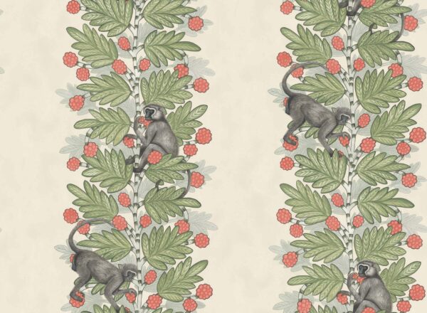 Acacia, Olive & Coral on Parchment - Cole & Son