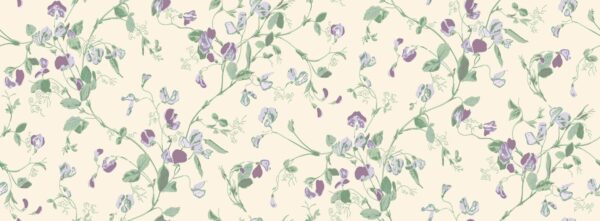 Sweet Pea, Mulberry & Sage on Cream - Cole & Son