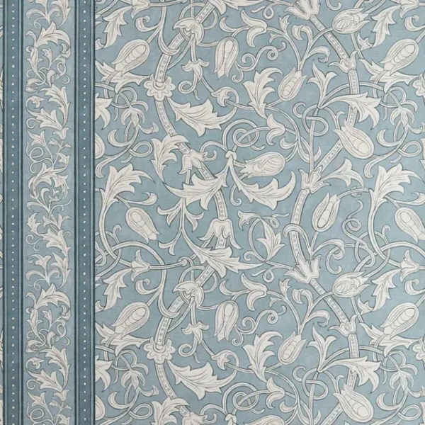 Etched Scrolling Tulip, Faded Indigo - Morris & Co