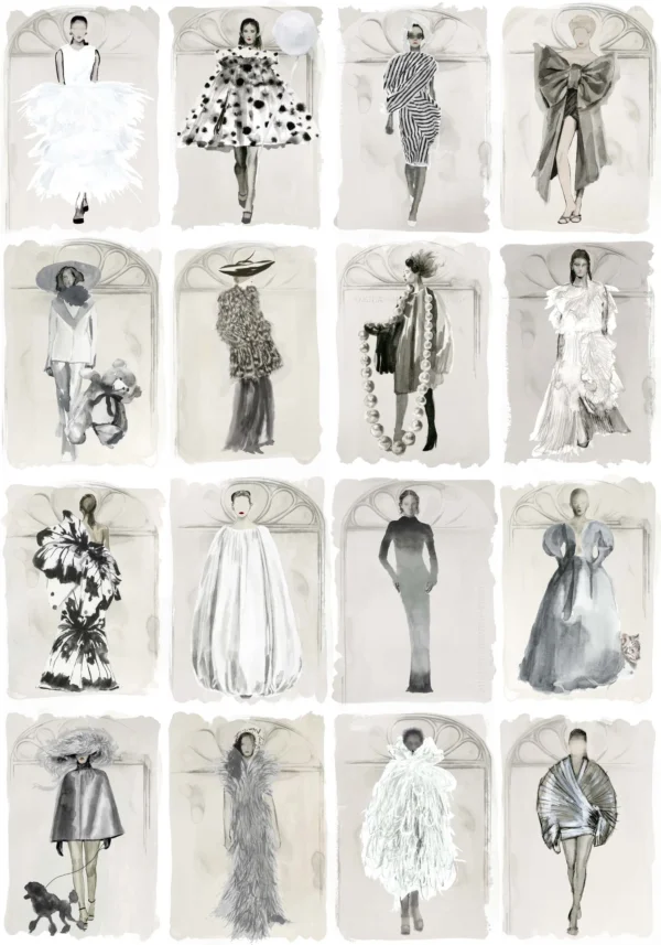 Couture Carousel Windows, Monochrome Pearl - Cole & Son