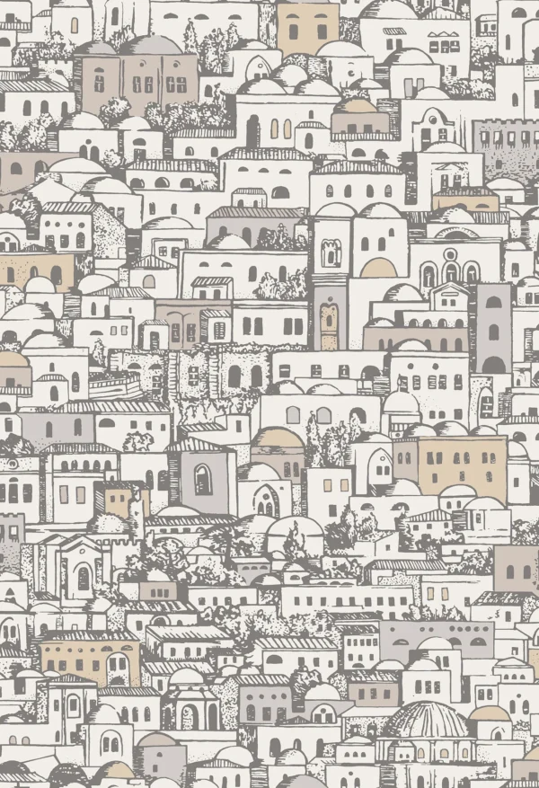 Mediterranea White & Metallic Gilver - Cole & Son