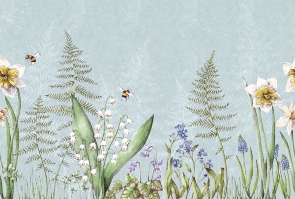 Bumblebee Light Blue - Rebel Walls