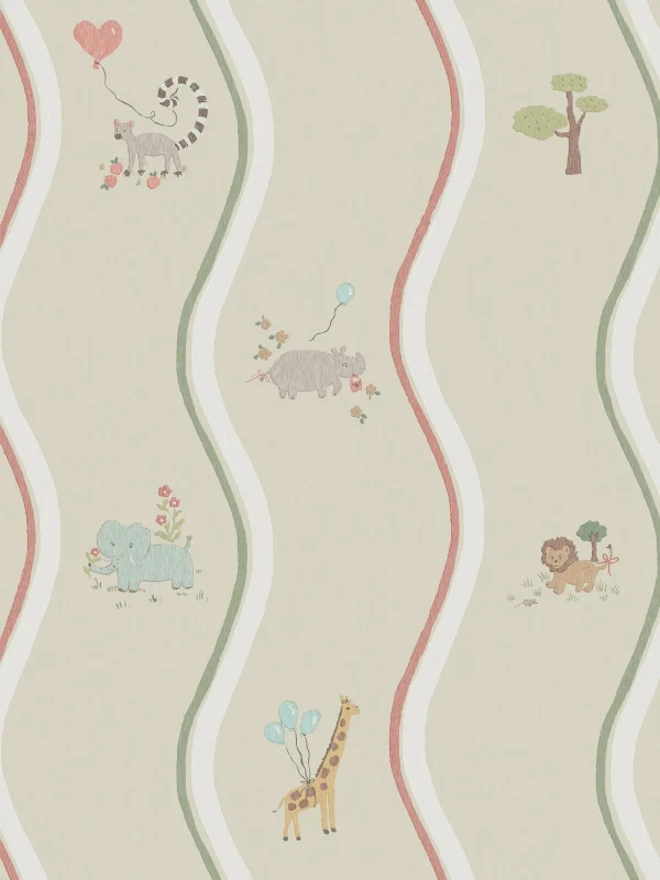 Wavy Stripe Animals - Boråstapeter