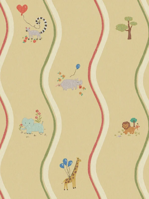 Wavy Stripe Animals - Boråstapeter