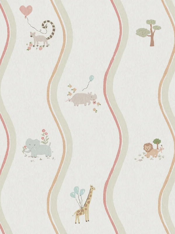 Wavy Stripe Animals - Boråstapeter